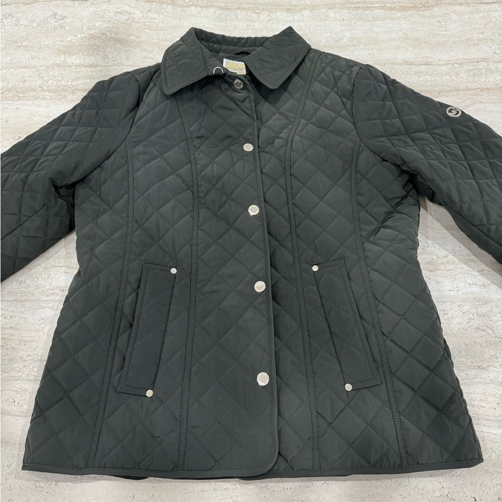 Michael Kors Dark Quilted Puffer Coat